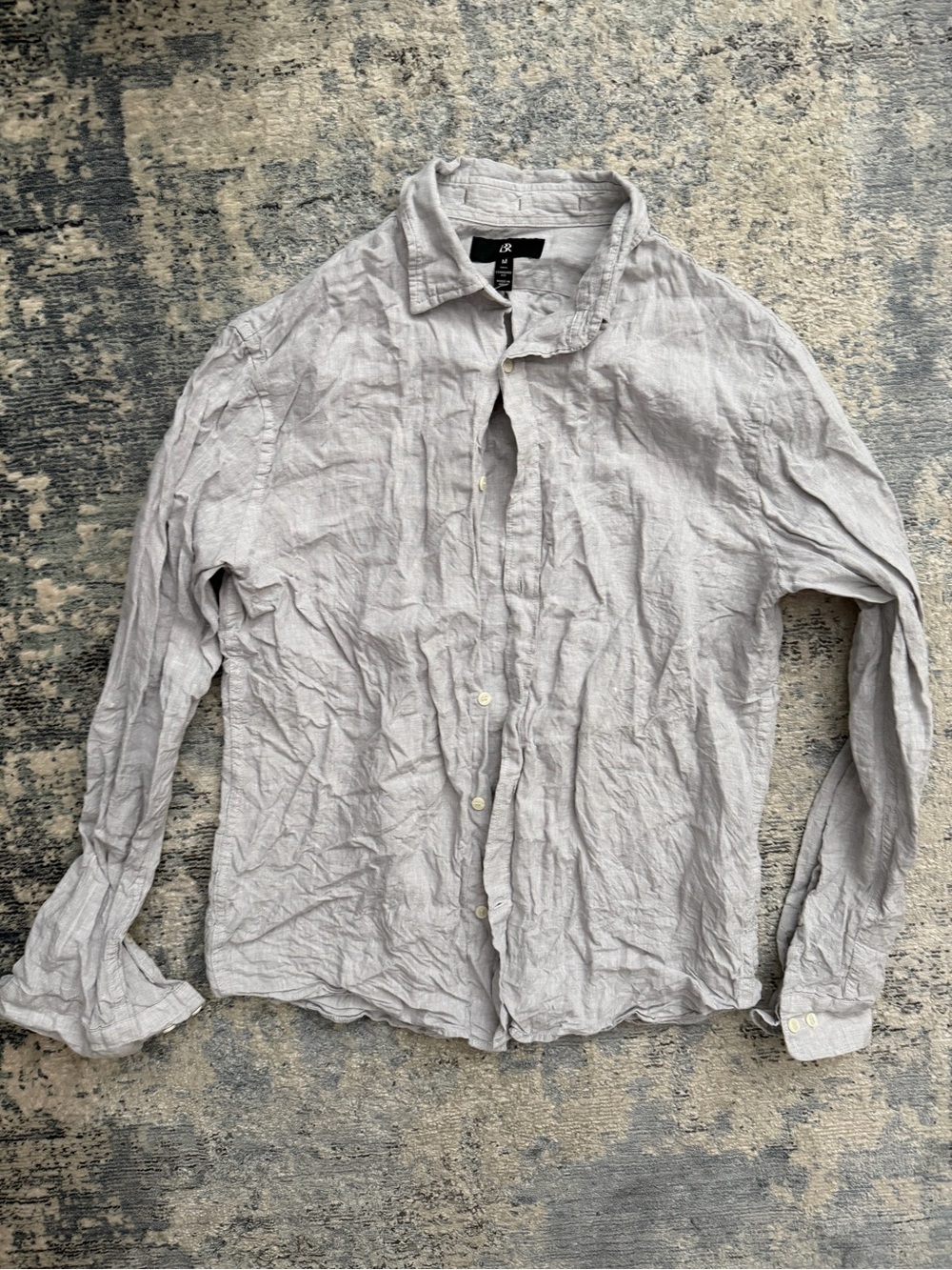 Banana Republic Light Gray Linen Button-Down Shirt